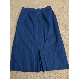 Vintage Pendleton Blue Skirt Size 12 Pure Virgin Wool Made in USA